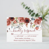 Herfst Rust Floral Wedding Bedankkaart (Staand voorkant)