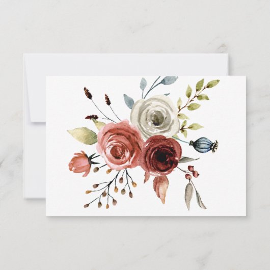 Herfst Rust Floral Wedding Bedankkaart (Achterkant)