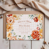 Herfst Rust Gold Floral Gingham Vrijgezellenfeest Kaart