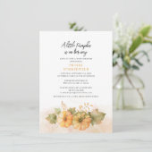 Herfst Rust laat kleine pompoen op weg Baby shower Kaart (Staand voorkant)