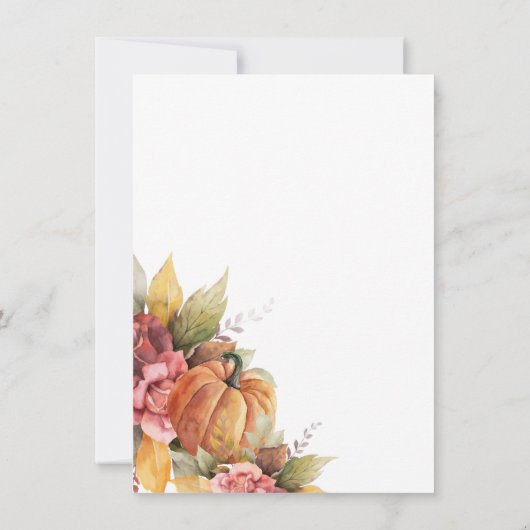 Herfst Rust laat pomkin Friendsgiving Dinner Kaart (Achterkant)