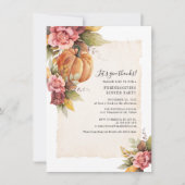 Herfst Rust laat pomkin Friendsgiving Dinner Kaart (Voorkant)