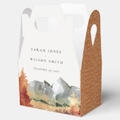 Herfst Rust Oranje Mountain Trees Foliage Wedding Bedankdoosjes (Geopend)