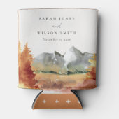 Herfst Rust Oranje Mountain Trees Foliage Wedding Blikjeskoeler (Voorkant)