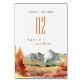 Herfst Rust Oranje Mountain Trees Foliage Wedding Kaart (Voorkant)