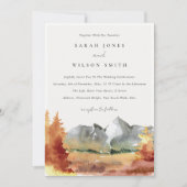 Herfst Rust Oranje Mountain Trees Foliage Wedding Kaart (Voorkant)
