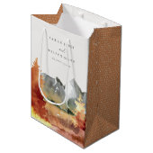 Herfst Rust Oranje Mountain Trees Foliage Wedding Medium Cadeauzakje (Voorkant Gekanteld)