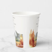 Herfst Rust Oranje Mountain Trees Foliage Wedding Papieren Bekers (Rechts)