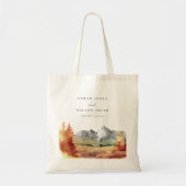 Herfst Rust Oranje Mountain Trees Foliage Wedding Tote Bag (Voorkant)