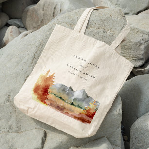 Herfst Rust Oranje Mountain Trees Foliage Wedding Tote Bag
