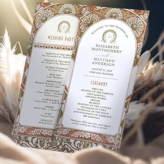 Herfst  Rust Trouwprogramma Art Nouveau Programmakaart