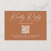 Herfst Rust Verbrande Sinaasappel Bruiloft RSVP Informatiekaartje (Voorkant)