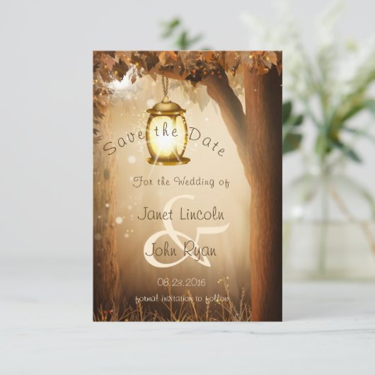 Herfst Rustic Autumn Tree Wedding - Bewaar de datu Save The Date (Staand voorkant)