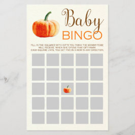 Herfst Rustic Baby BINGO Baby shower Game Flyer