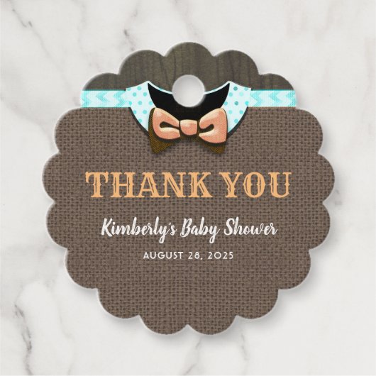 Herfst Rustic Baby shower Hartelijk dank voor uw v Bedankjes Labels (Voorkant)