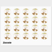 Herfst Rustic Boho Highland Koe Baby shower Ronde Sticker (Vel)
