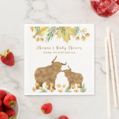 Herfst Rustic Boho Highland Koe Baby shower Servet (Insitu)