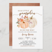 Herfst Rustic Boho Pumpkin Baby shower Uitnodiging (Voorkant / Achterkant)