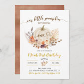 Herfst Rustic Boho Pumpkin eerste uitnodiging (Voorkant / Achterkant)