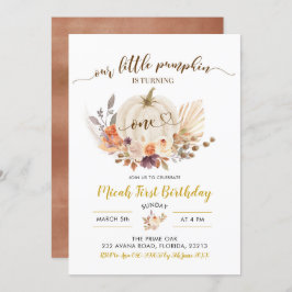 Herfst Rustic Boho Pumpkin eerste uitnodiging