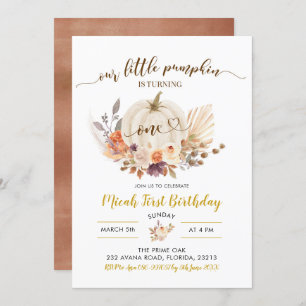 Herfst Rustic Boho Pumpkin eerste uitnodiging