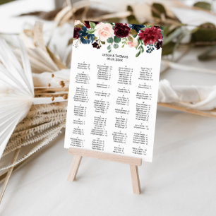 Herfst Rustic Bourgogne Alfabetische zeegras Poster