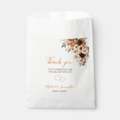Herfst Rustic Brown en Ivoor Roos Country Wedding Bedankzakje (Voorkant)
