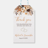 Herfst Rustic Brown en Ivoor Roos Country Wedding Cadeaulabel (Voorkant)