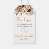 Herfst Rustic Brown en Ivoor Roos Country Wedding Cadeaulabel (Achterkant)