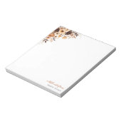 Herfst Rustic Brown en Ivoor Roos Country Wedding Notitieblok (Linkerzijde)