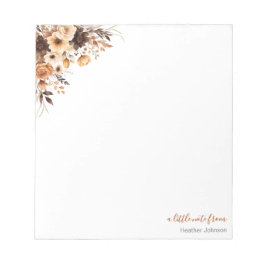 Herfst Rustic Brown en Ivoor Roos Country Wedding Notitieblok