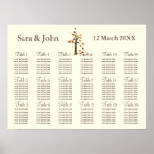 Herfst Rustic bruiloft Seating Chart Poster (Voorkant)