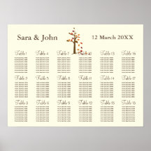 Herfst Rustic bruiloft Seating Chart