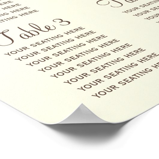 Herfst Rustic bruiloft Seating Chart Poster (Hoek)