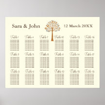 Herfst Rustic bruiloft Seating Chart