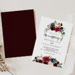 Herfst Rustic Burgundy Calligrafie Het huwelijk va Kaart<br><div class="desc">Deze herfst rustic burgundy kalligrafie is de bruiloft van de uitnodiging perfect voor een eenvoudige bruiloft. Het ontwerp is voorzien van bruine,  rode,  marineuze,  blauwe en blauwe radiant en gracieuze handbeschilderde bloemen,  die de natuurlijke schoonheid inspireren.</div>