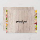 Herfst Rustic Burgundy Calligraphy Flat Wedding Th Briefkaart (Voorkant / Achterkant)