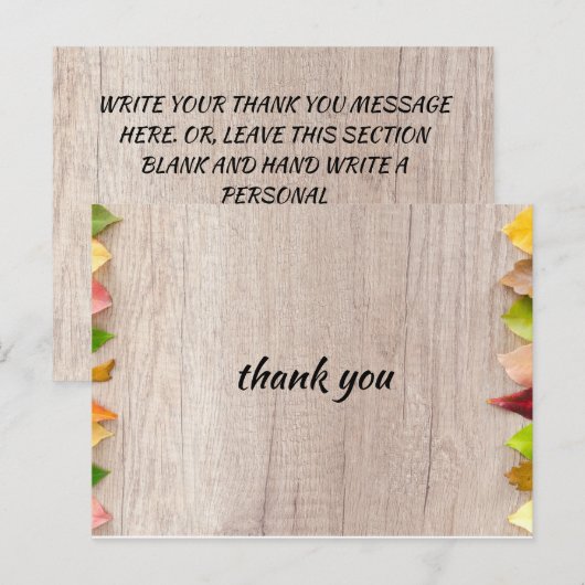 Herfst Rustic Burgundy Calligraphy Flat Wedding Th Briefkaart (Voorkant / Achterkant)