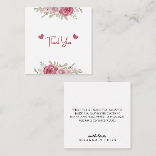 Herfst Rustic Burgundy Calligraphy Flat Wedding Th Informatiekaartje (Voorkant / Achterkant)