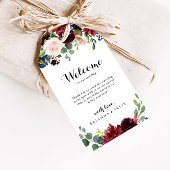 Herfst Rustic Burgundy Calligraphy Wedding Welcome Cadeaulabel