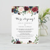 Herfst Rustic Burgundy Elopement Reception Kaart (Staand voorkant)