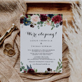 Herfst Rustic Burgundy Elopement Reception Kaart
