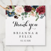 Herfst Rustic Burgundy Modern Calligraphy Wedding Bedankjes Labels (Voorkant)