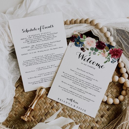 Herfst Rustic Calligraphy Wedding Welcome Letter