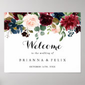 Herfst Rustic Calligraphy Wedding Welcome Sign Poster (Voorkant)