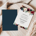 Herfst Rustic Dazzling Bourgundy bruiloft Kaart<br><div class="desc">Deze herfst is een rustige uitnodiging voor een brute bruiloft perfect voor een moderne bruiloft. Het ontwerp is voorzien van bruine,  rode,  marineuze,  blauwe en blauwe radiant en gracieuze handbeschilderde bloemen,  die de natuurlijke schoonheid inspireren.</div>