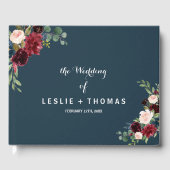 Herfst Rustic Dazzling Burgundy Wedding Gastenboek (Voorkant)
