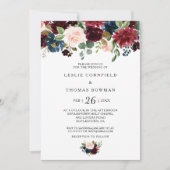 Herfst Rustic Dazzling Burgundy Wedding Kaart (Voorkant)