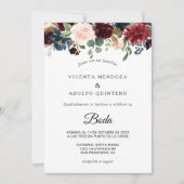 Herfst Rustic Dazzling Burgundy Wedding Kaart (Voorkant)