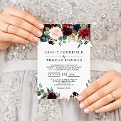 Herfst Rustic Dazzling Burgundy Wedding Kaart